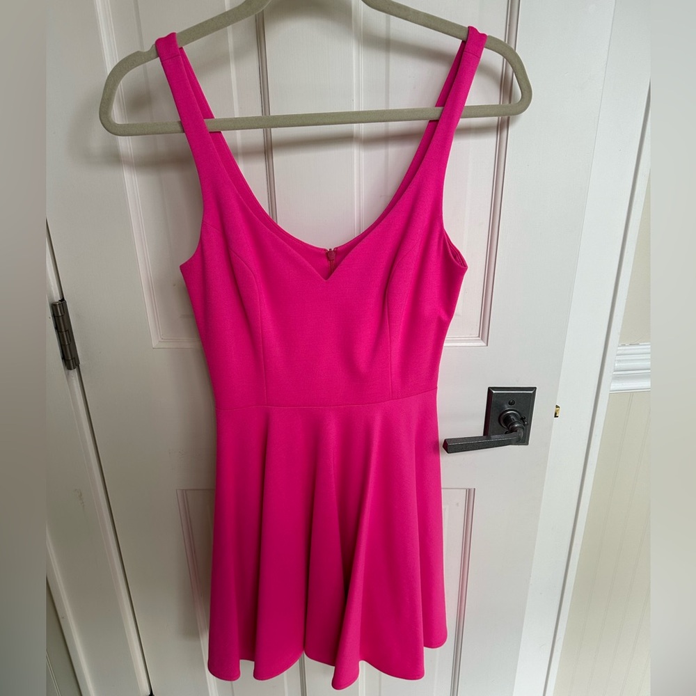 Amanda Uprichard | Hot Pink Mini Fit and Flare Dress